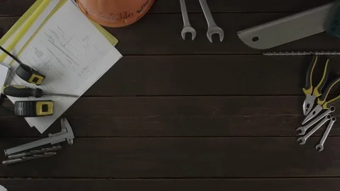 Top view of a man playing with the hammer Stock Footage 80035356