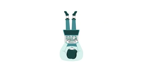 Top view man seated using laptop Stock Footage 166582288