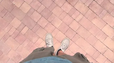 Top view of man walking 60 Stock Footage 22401919
