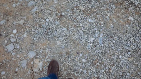 Top view of man walking Stock Footage 101739813