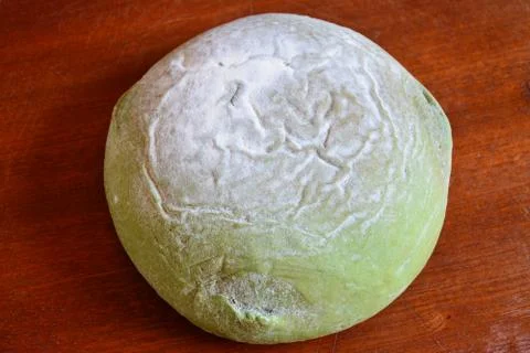 Top view of matcha bread  on the brown wood board Stock Photos