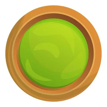 Top view matcha tea cup icon, cartoon style Illustrazione stock