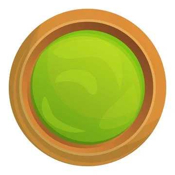 Top view matcha tea cup icon, cartoon style Illustrazione stock