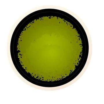 Top view matcha tea icon cartoon vector. Green powder Stock Illustration