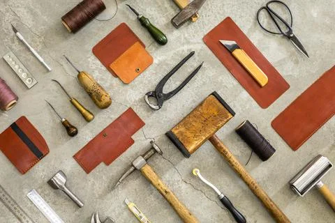 Top view materials and instruments on cutting mat for chopping measurement Stock Photos