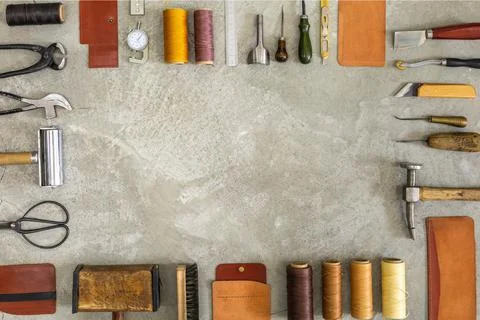 Top view materials and instruments on cutting mat for chopping measurement Stock Photos