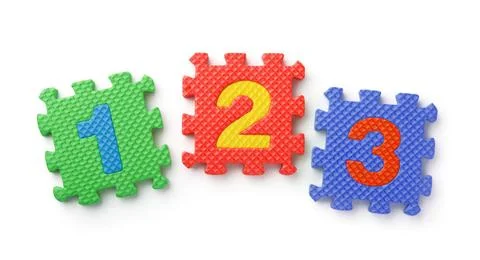 Top view of math numbers foam puzzle Top view of math numbers foam puzzle ... Stock Photos