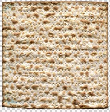 Top view of matzo. a high resolution matzo texture. isolated on a transpare.. Stock Photos