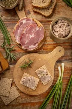 Top view of meat spread Stock Photos