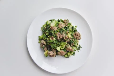 Top view at the meat with vegetables Stock Photos