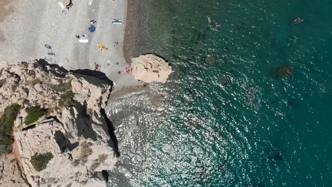 Top view of the Mediterranean coast Stock Footage 104655762