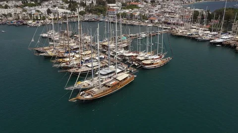 Top view of Mediterranean sea, Bodrum, Turkey Stock Footage 129512866