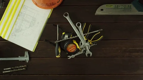 Top view of a mess on the table Stock Footage 80063449