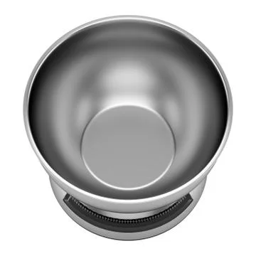 Top view of metallic kitchen scale isolated on white background Stock Illustration