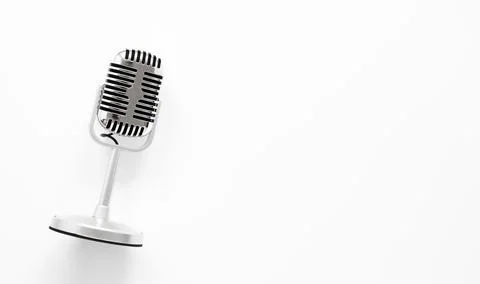 Top view microphone with copy space. High quality and resolution beautiful photo Stock Photos