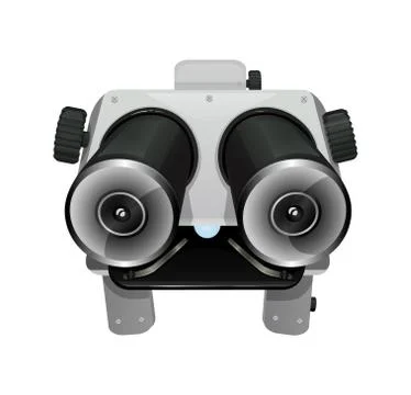 Top view of microscope isolated on white background Stock Illustration