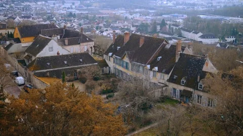 A top view of Midieval Houses Stock Footage 262988356