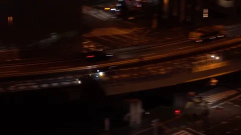 Top view of Minato district at night in Tokyo, Japan Stock Footage 76366969