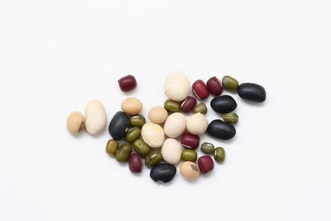 Top view of a mixed beans background Stock-Fotos