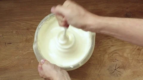 Top view of mixing eggs Stock Footage 80350889