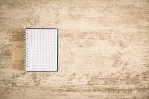 Top view mockup of opened catalog with white blank page Foto stock