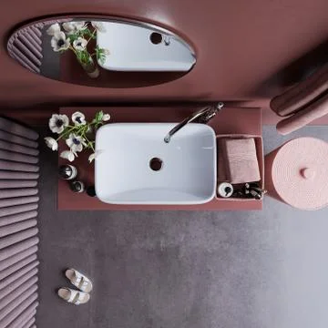 Top view of modern bathroom Stock Illustration