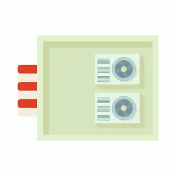 Top view of modern building with conditioners icon Ilustración de archivo