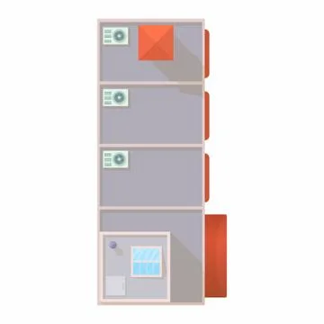 Top view of modern building icon, cartoon style Ilustración de archivo
