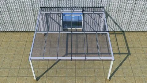 Top View of Modern Glass Canopy Roof Structure Architectural Render イラスト素材