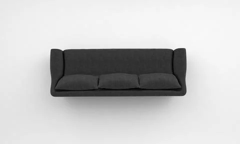 Top view of a modern gray sofa isolated on a white background Stock-Illustration