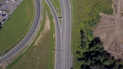 Top view of modern highway with junction Vídeo Stock 146083209