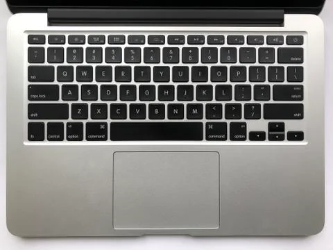 Top view of modern laptop computer with touchpad Fotos Stock