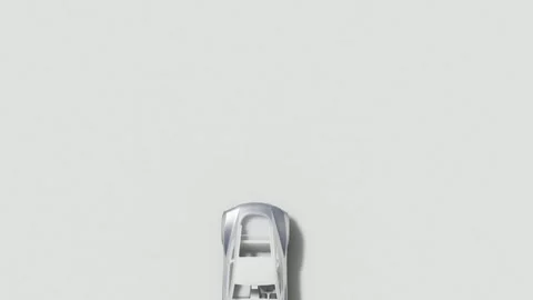 Top View of a Modern Silver Car Concept Animation Stock Footage 330985369