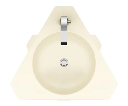 Top view of modern standing beige bathroom sink isolated on white background Stock Illustration