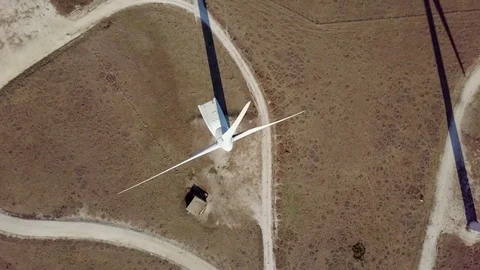 Top view of modern windmill Stock Footage