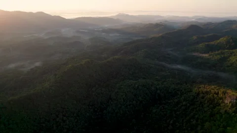 Top view Morning Mist and Viewpoint with Layers of Mountains Video stock 283052053