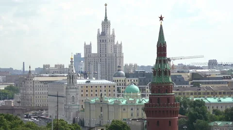 Top view of the Moscow Kremlin Stock Footage 56580879
