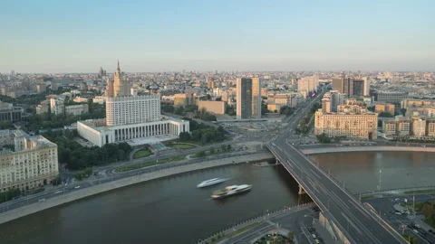 Top view of Moscow, timelapse 스톡 동영상 157405187