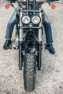 Top view of a motorcycle headlight Stock Photos