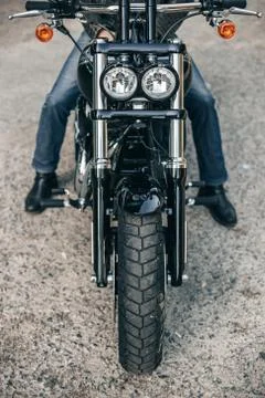 Top view of a motorcycle headlight Stock Photos