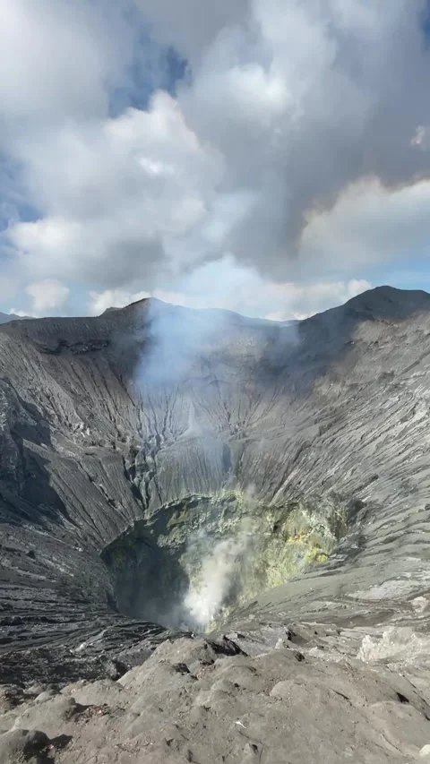 Top View Mount Bromo Crater Stock Footage 287330386