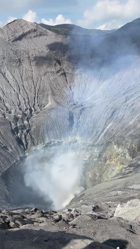Top View Mount Bromo Crater Stock Footage 287330576
