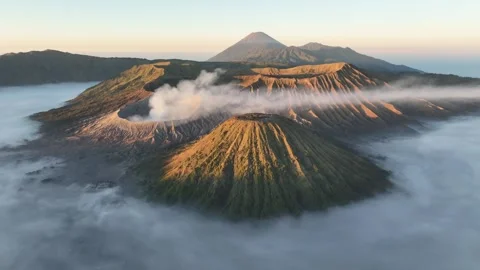  Top view of Mount Bromo, Java, Indonesia Stock Footage 262074940
