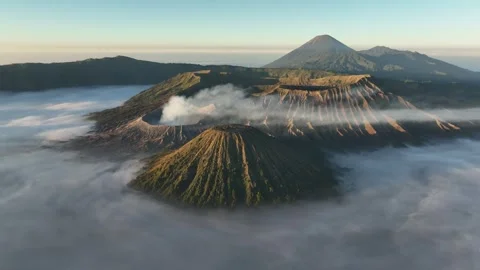  Top view of Mount Bromo, Java, Indonesia Stock Footage 262075949