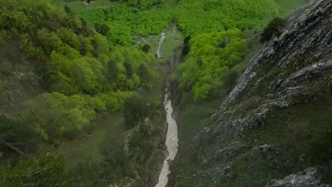 Top view mountain canyon between ridges, aerial view Video stock 249999723