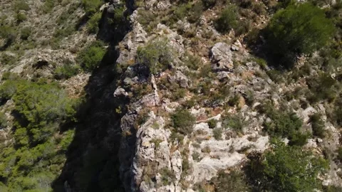 Top view of a mountain cliff with grass Stock Footage 241516013