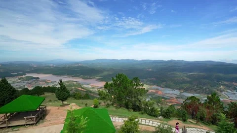 Top view of the mountain overlooking valley Stock Footage 147022066