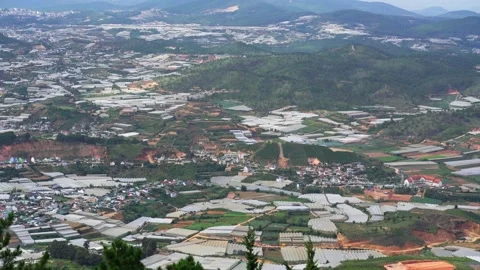 Top view of the mountain overlooking valley Stock Footage 147063485