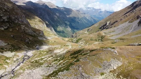 Top view of mountain peaks and gorge Stock Footage 194675498