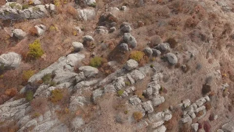 Top view of the mountain range. Top view of rock ledges. Mountain landscape with Stock Footage 171925120